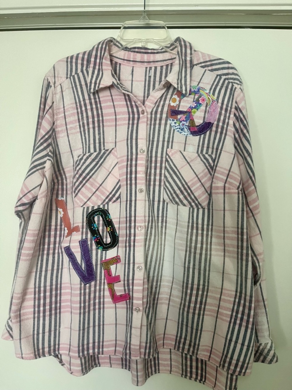 Upcycled Flannel Shirt 
ft handmade appliqués